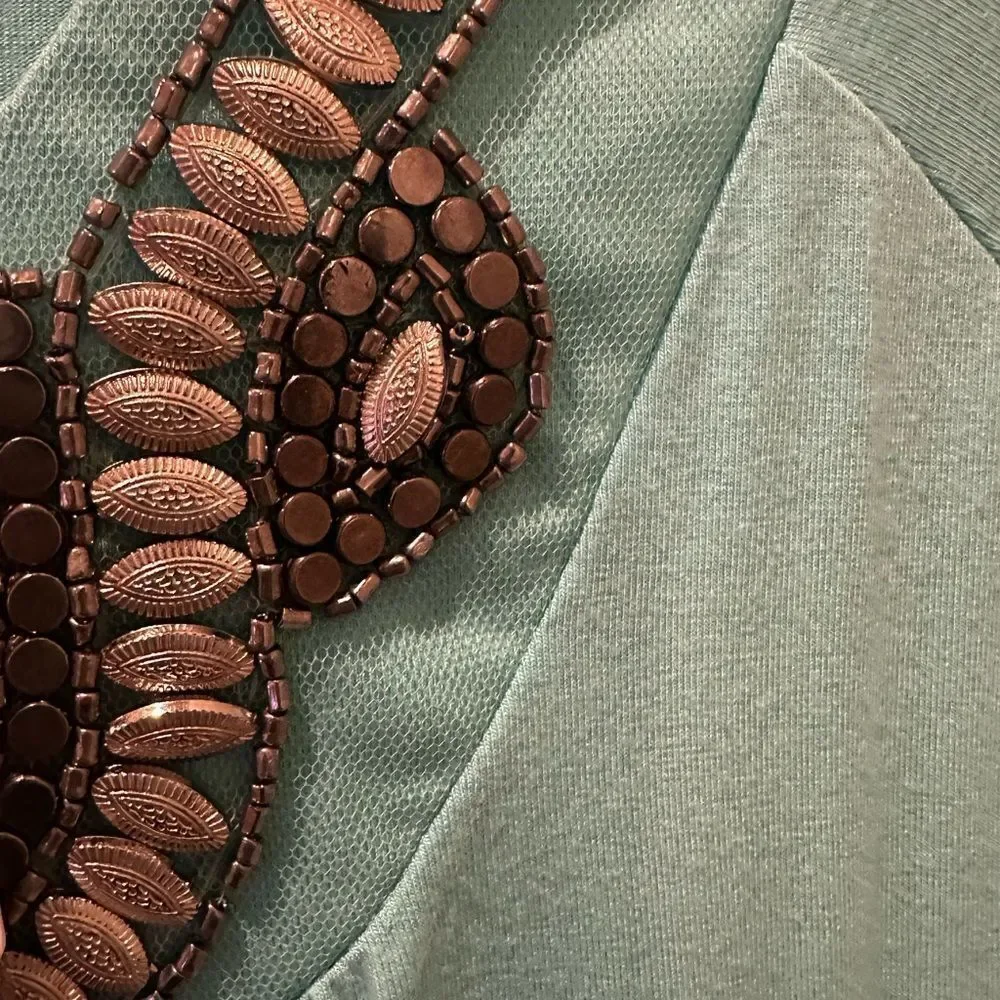 White Mark Womens V Neck Short Sleeve Tunic Top mint Women's Top - Picture 6 of 14